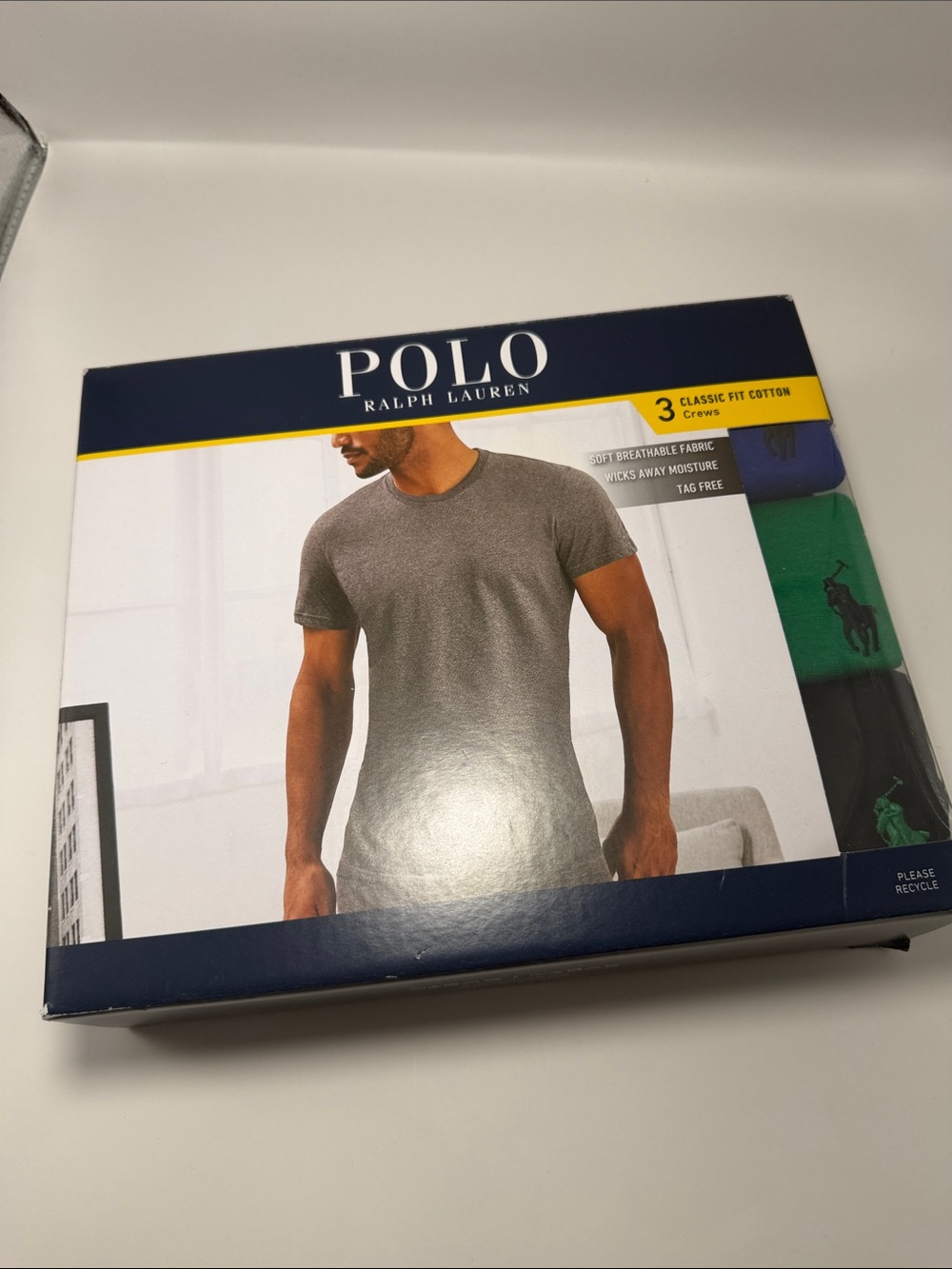 Polo by Ralph Lauren Pack —Blue, Green, Black Crew Neck Tees
